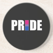 BISEXUAL PRIDE WORD FLAG BEVERAGE COASTERS