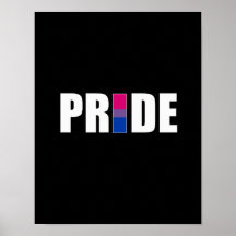 BISEXUAL PRIDE WORD FLAG POSTERS