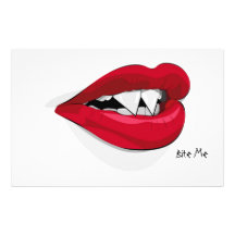 Bite Me Vampira Mouth Stationery Design