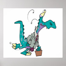 Bizosaur Going to Work Dinosaur Posters
