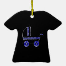 Black and Blue Baby Stroller. Ornament