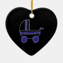 Black and Blue Baby Stroller. Ornaments