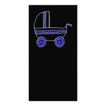 Black and Blue Baby Stroller. Photo Greeting Card