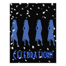 Black and Blue Grad Party Invite