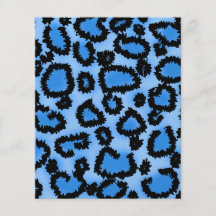 Black and Blue Leopard Print Pattern. Flyer Design