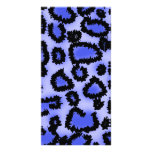 Black and Blue Leopard Print Pattern. Photo Card