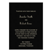 Black and Bronze Art Deco Tower Wedding Invitation