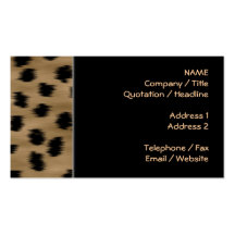 Black and Brown Cheetah Print Pattern. Business Card