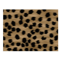 Black and Brown Cheetah Print Pattern. Post Card