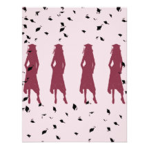 Black and Burgundy Silhouettes Party Invite
