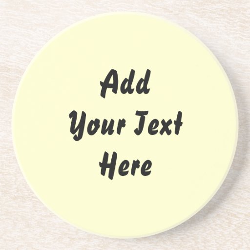 Black and Cream, Custom Text. Bold Font. Beverage Coasters