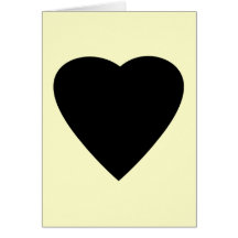 Black and Cream Love Heart Design. Cards