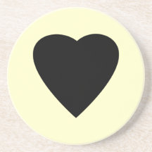 Black and Cream Love Heart Design. Coaster