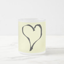 Black and Cream Love Heart Design. Coffee Mug