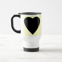 Black and Cream Love Heart Design. Coffee Mug