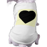 Black and Cream Love Heart Design. Dog T Shirt