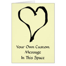 Black and Cream Love Heart Design. Greeting Card