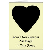 Black and Cream Love Heart Design. Greeting Cards
