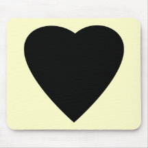 Black and Cream Love Heart Design. Mousepad