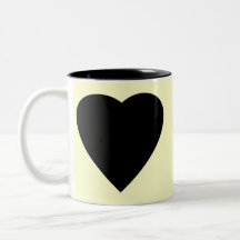 Black and Cream Love Heart Design. Mug