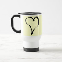Black and Cream Love Heart Design. Mugs