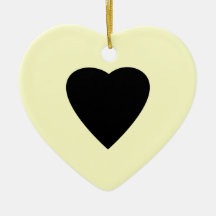 Black and Cream Love Heart Design. Ornaments
