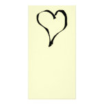 Black and Cream Love Heart Design. Photo Card