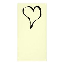 Black and Cream Love Heart Design. Photo Card