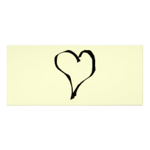 Black and Cream Love Heart Design. Customized Rack Card