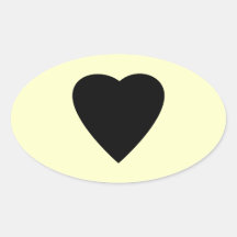 Black and Cream Love Heart Design. Sticker