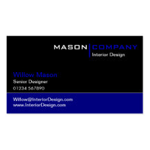 Black and Dark Blue Corporate Business Card