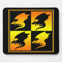 Black and Gold Dragons Mousepads