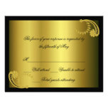 Black and gold Formal Response Card Custom Invites