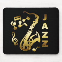 BLACK AND GOLD JAZZ MOUSE PADS