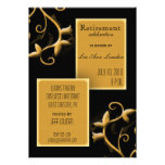 Black and Gold Retirement Party Invitation