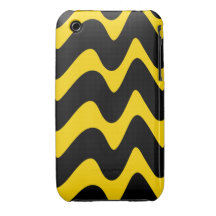 Black and Gold Wavy Lines iPhone 3 Cover