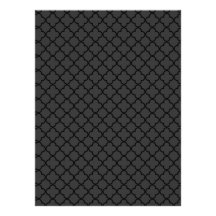Black and Grey Quatrefoil Pattern Custom Invitation