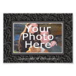 Black and Grey Swirl Elegant Photo Border w/Text