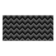 Black and Grey Zig Zag Pattern. Customized Photo Card