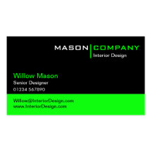 Black and Lime Green Corporate Business Card