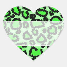 Black and Lime Green Leopard Print Pattern. Sticker