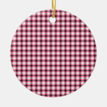 Black and Pink Plaid Christmas Tree Ornaments
