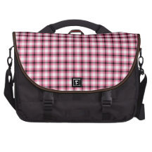 Black and Pink Plaid Laptop Computer Bag