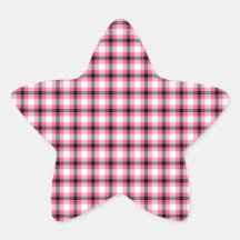 Black and Pink Plaid Sticker