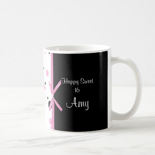 Black and Pink Polka Dot Design Mug