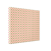 black and pink polka dots on dark cream canvas prints