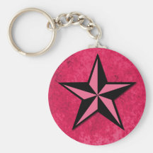 Black and Pink Star Keychain