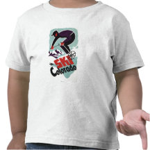 Black and Purple Clothed Skier Tee Shirt