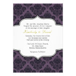 Black and Purple Damask Wedding Invitation invitations
