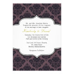 Black and Purple Damask Wedding Invitation invitations